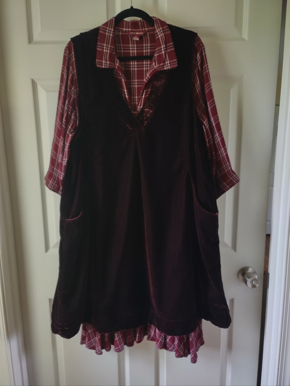 APRIL CORNELL Velvet Jumper - Burgundy XL - Picture 7 of 10